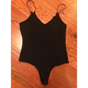 LA Hearts black spaghetti strap leotard